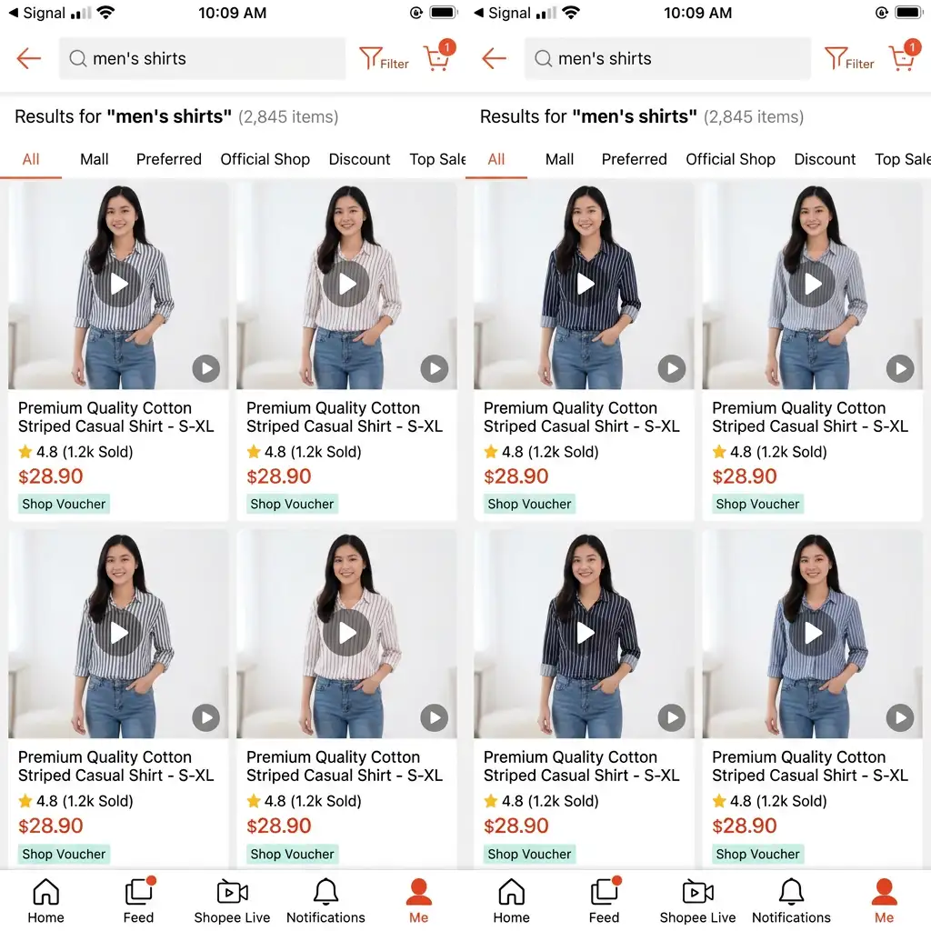 Generic stock product video reused across multiple listings