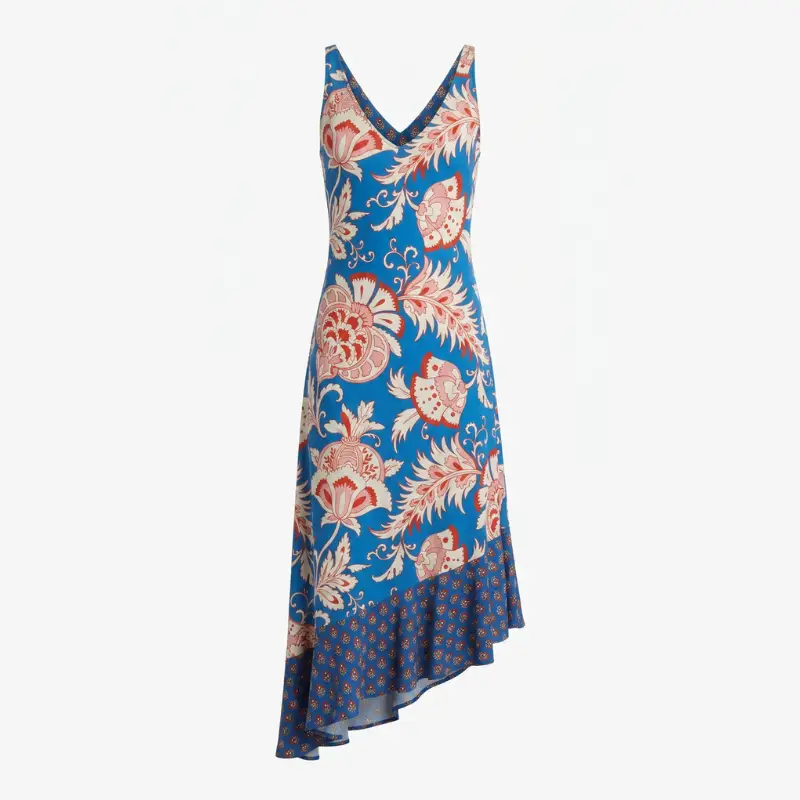 Blue floral dress flat-lay before Virtual Try-On