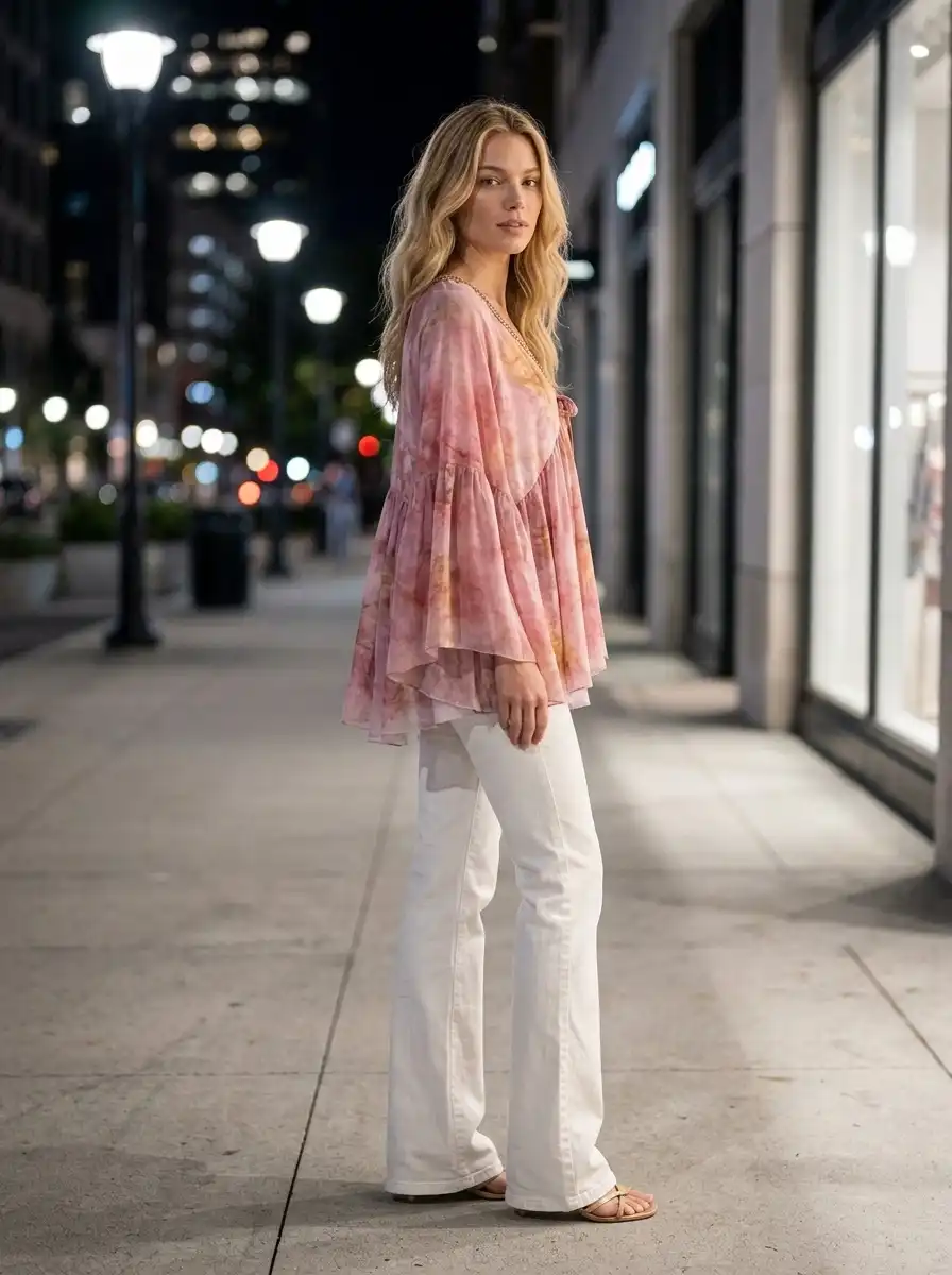 AI-generated on-model photo, editorial look