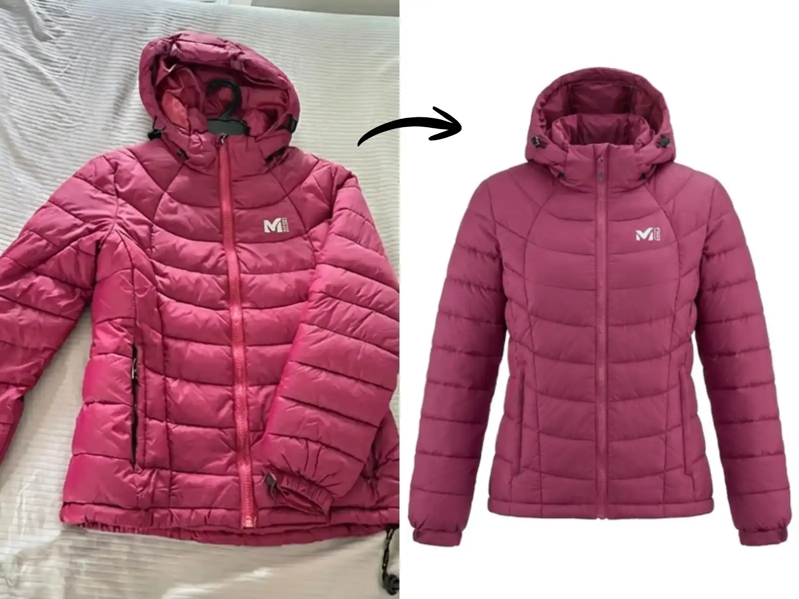Pink jacket ghost mannequin transformation