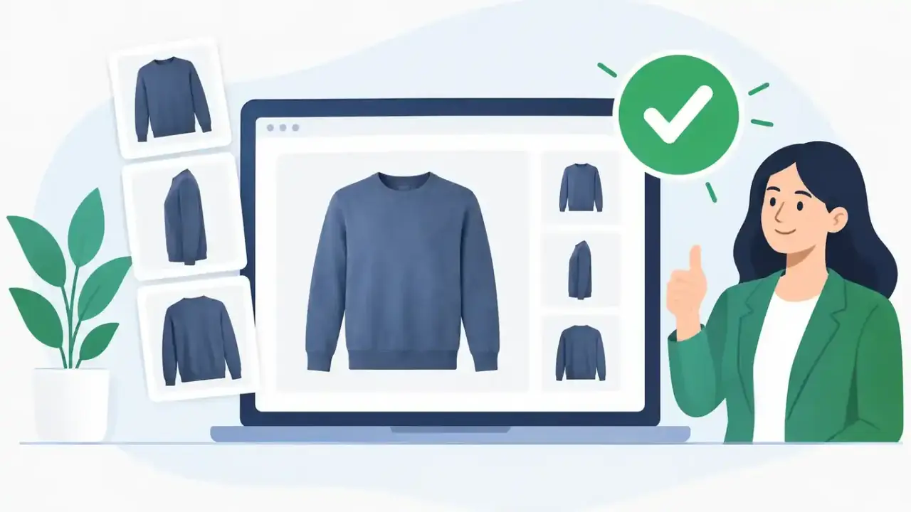 Amazon apparel image requirements shown with compliant clothing product views