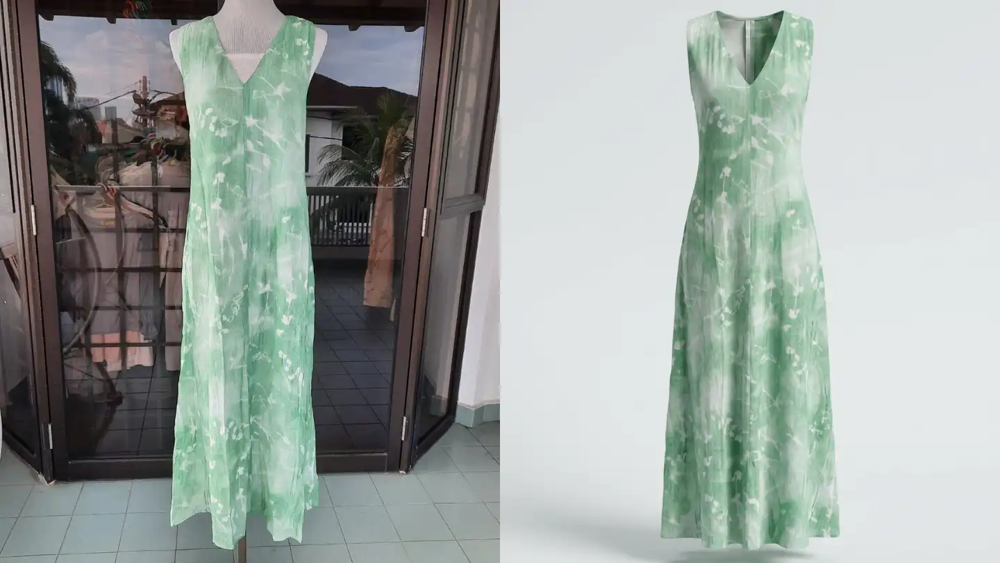 Three AI generated ghost mannequin product images across different garment types